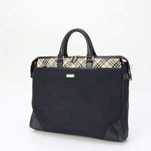 Burberry Business Label Briefcase Nova Bag Check Black MRY